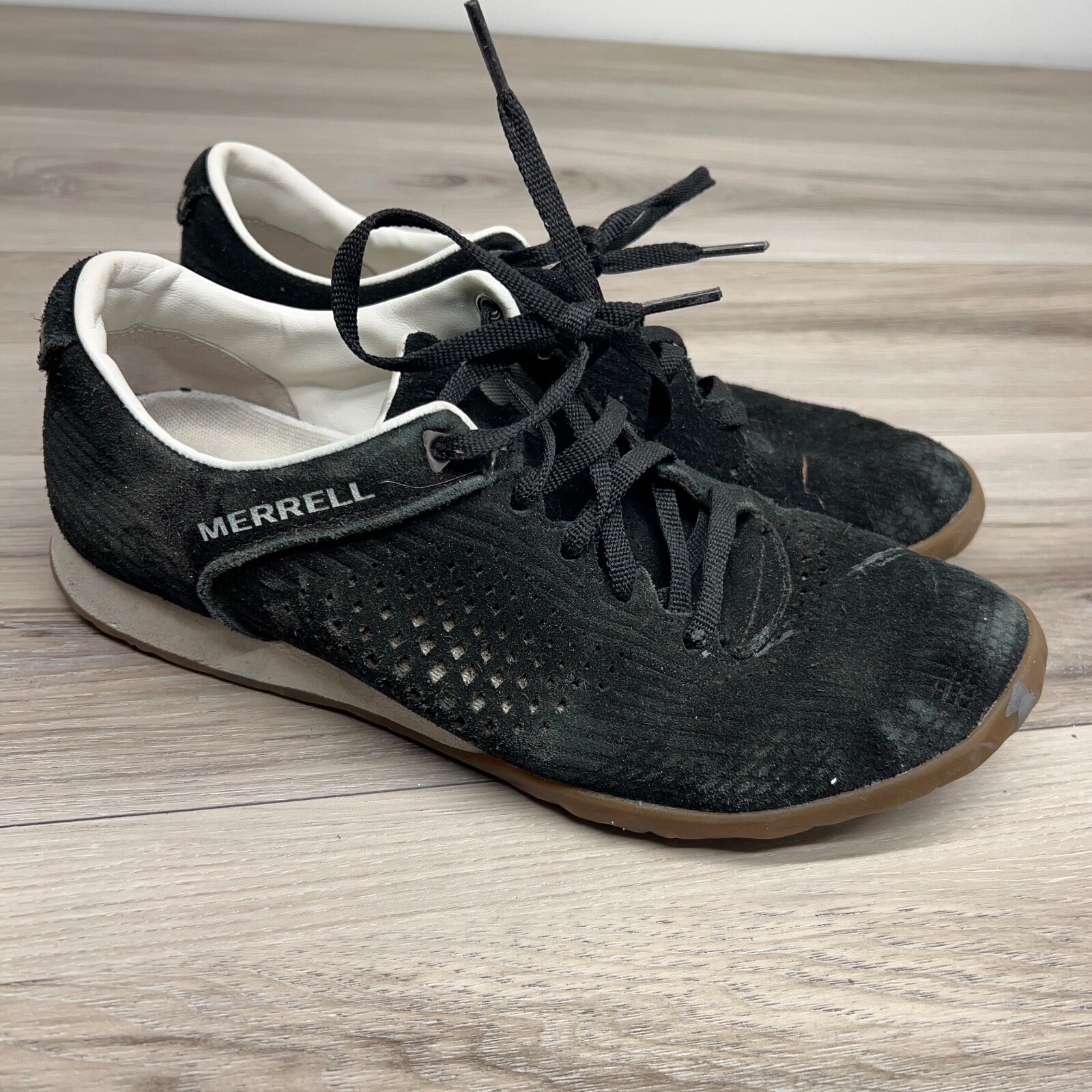 Scarpe casual Merrell donna taglia 8 Civet Sport Breeze pelle scamosciata nere