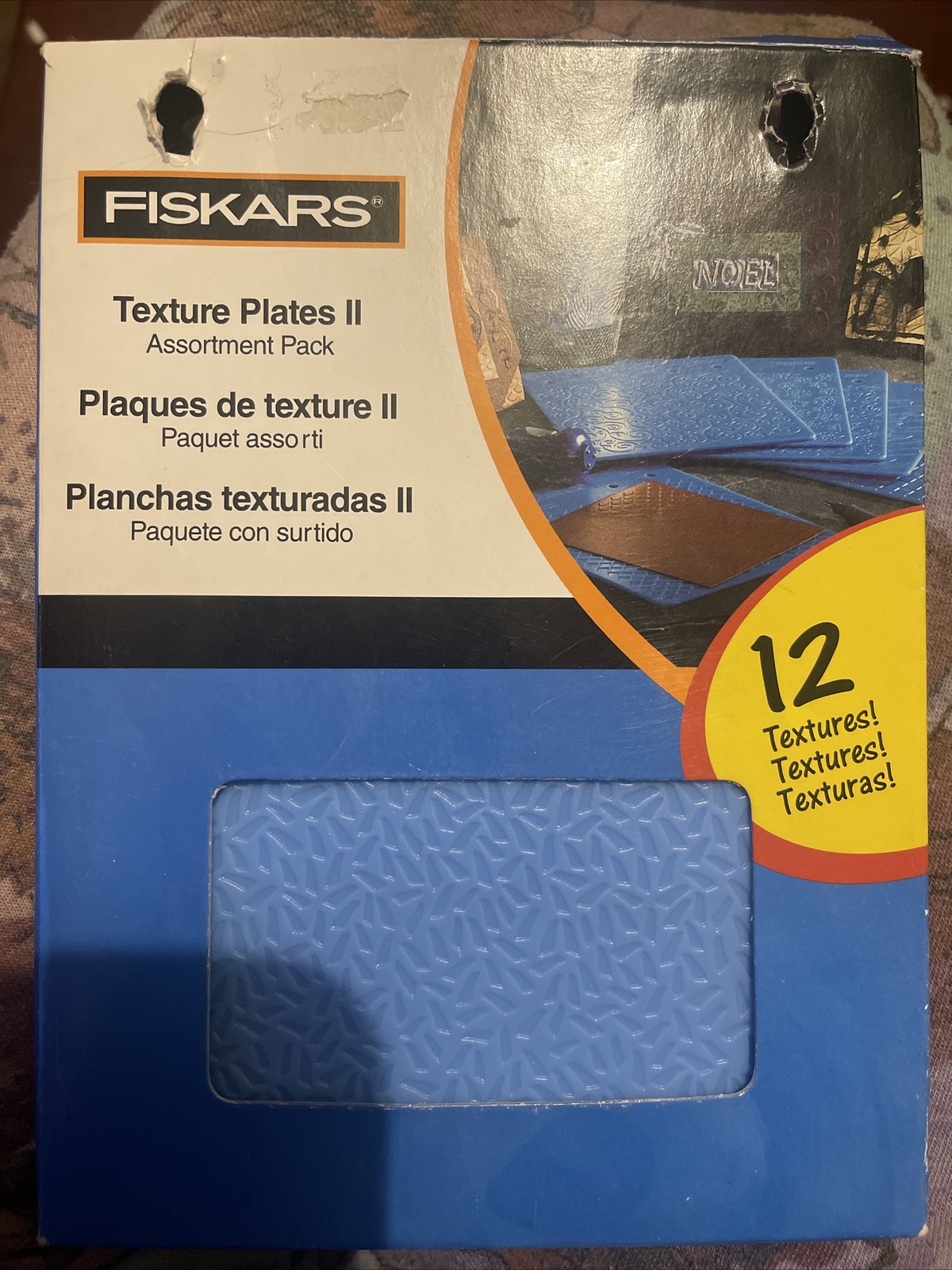 FISKARS Texture Plates Assortment Pack 12 Designs Scrapbook Emboss