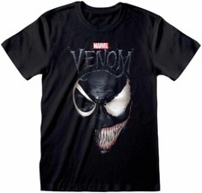 Image of Spiderman Marvel Comics- Venom Split Face (Unisex) T-Shirt Black