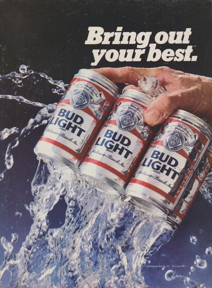 1984 Bud Light Budweiser Beer - Bring Out Your Best - 6 Pack Can