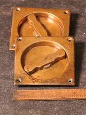 Pair of flush door handles, mortice / sliding door handles, ready to fit, VGC