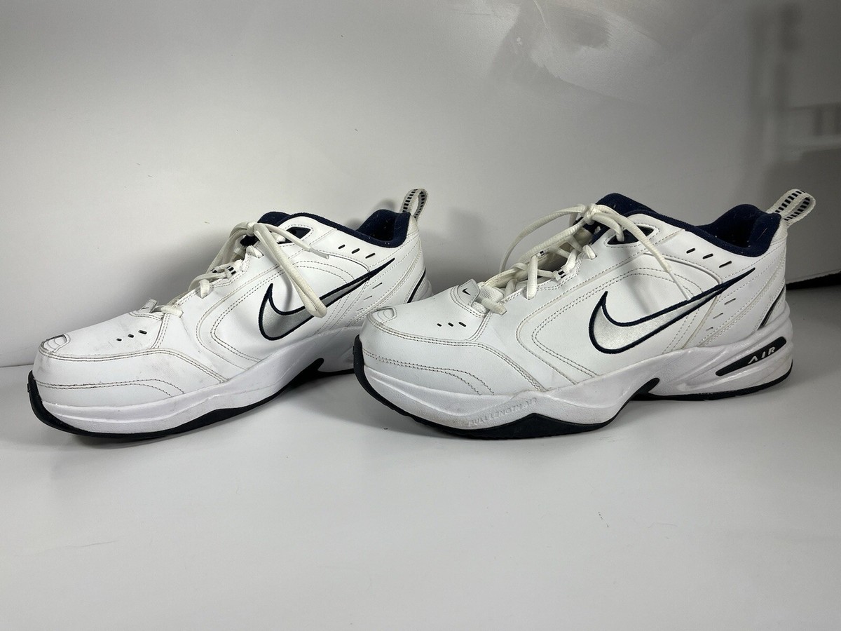 アイケア medakanoko Nike Air Monarch 416355 White and Navy Running Shoes Mens Size