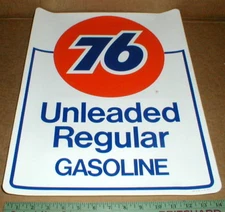 LG 18" Unocal Union 76 Oil Unleaded Regular Gas pump sign vtg decal sticker NOS
