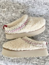 UGG Tazz Heritage Braid Platform Slippers Size 7 Natural Cream