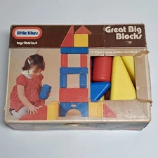 Vintage Little Tikes Great Big Blocks 17 Piece Building Set w/ Box
