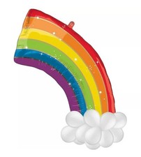 3x Half Rainbow Foil Balloon 45.5in x 31in With Latex Balloons NEW FAST SHIPPING