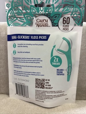 3 Packs Guru Nanda Dual-Slickers Floss Picks Oral Care Dental Flossers
