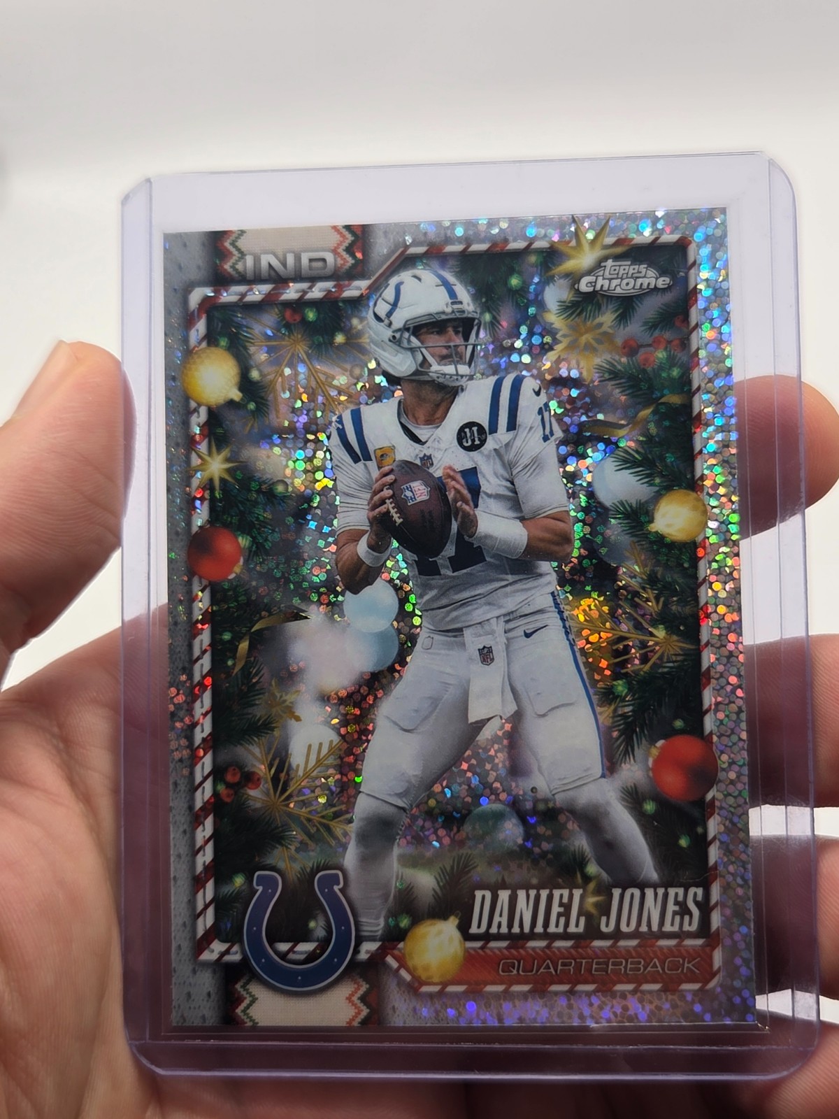 2026 Topps Holiday Football NFL   - Daniel Jones topps chrome speckle fractor