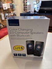 Insignia  Color Changing Computer Speakers 2.0 Bluetooth Wireless 2 Pc NS-2810BT
