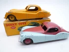 VINTAGE DINKY TOYS 157 JAGUAR XK120 PAIR / ONE PART ORIGINAL BOX 1950s RESTO LOT