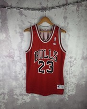 Vintage Champion Chicago Bulls Red Jersey NBA Basketball USA #23 JORDAN Size XL