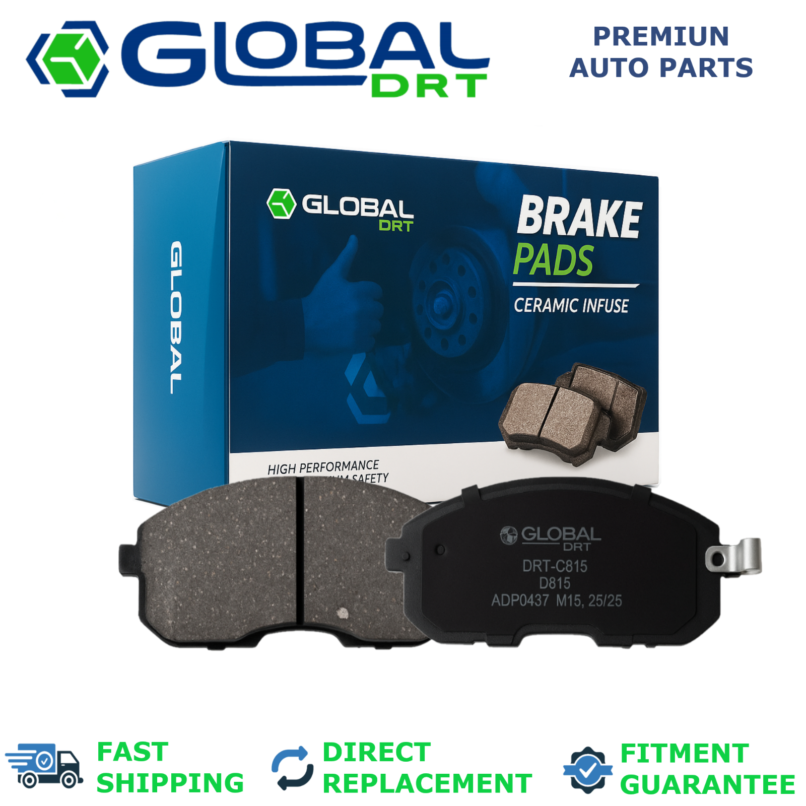 Ceramic Front Disc Brake Pads for 2007 - 2013 Suzuki SX4 2.0L