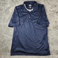 GREG Norman Golf Polo Shirt Men's XL Blue ML75 Geometric Pattern Play Dry Active