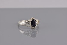 Sterling Silver Blue Sapphire Oval Triple Split Band Ring 925 Sz: 7