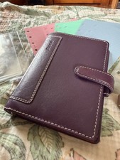 Filofax Authentic Pocket Size Holborn Planner Wallet Purple Leather