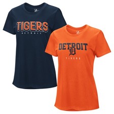 Women's G-III 4Her by Carl Banks  Navy/Orange Detroit Tigers Two T-Shirt Combo