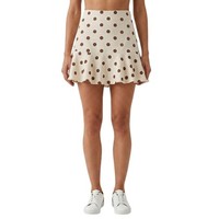 Zara Damen-Skort Mini Cremefarben Gepunktet Xs