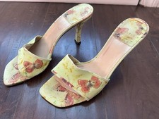Stuart Weitzman Modern Does 90s y2K Butterfly Floral Sling Mule Sandal Heel 9