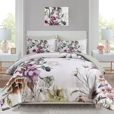 Floral Comforter Set Bed in a Bag Farmhouse Rustic All Season Bedding