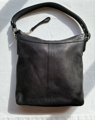 Vintage Coach Duffle Gallery Large #9188 Black Leather Convertible Bag