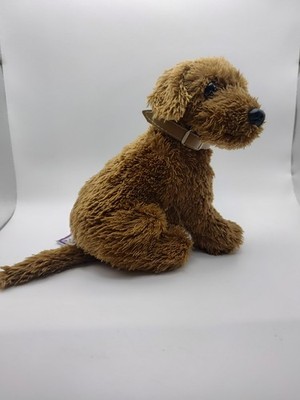 Vintage German Kuschelwuschel Dog Plushie Stuffed Toy with Collar 7 In High