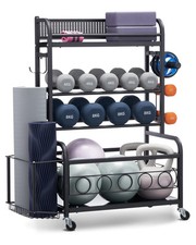 Home Gym Workout Equipment Organizer Yoga Mat Storage Weight Rack Dumbbell
