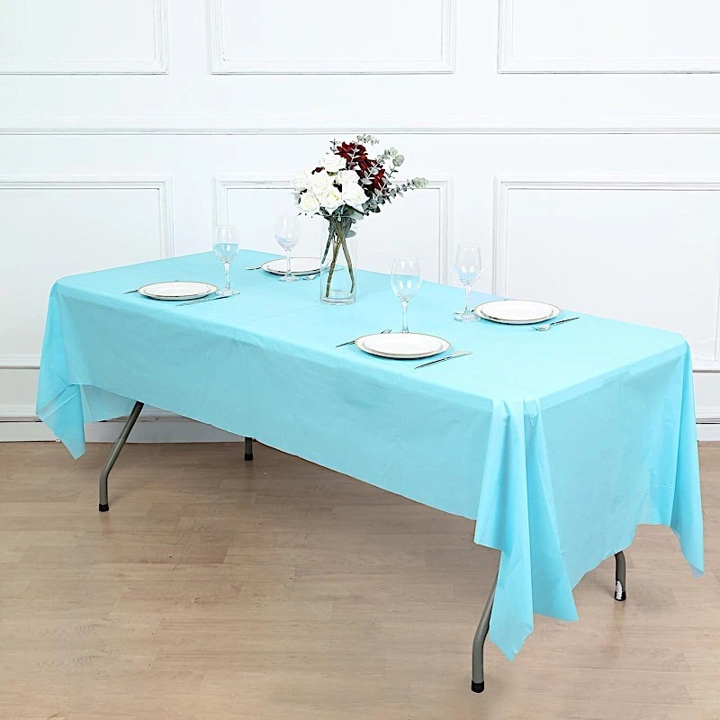 10 pcs RECTANGLE 54x108" Disposable Plastic TABLE COVERS Tablecloths Party SALE - Image 2 of 4