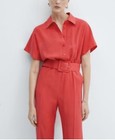 Mango MNG Langarm Jumpsuit mit Gürtel Größe XL