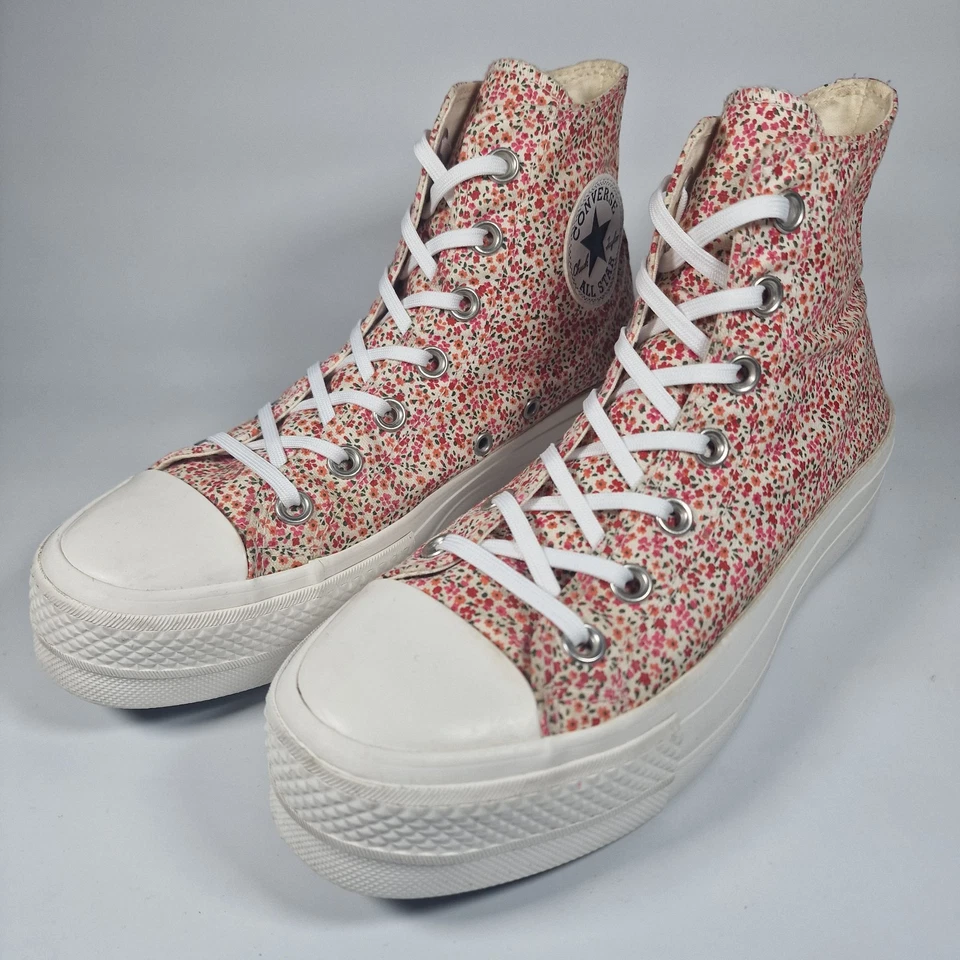 Converse Trainers Women Platform Size 5 Chuck Taylor All Star Lift Ditsy Floral - Image 3 of 4