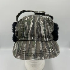 Camo Hunting Winter Trapper Hat Large Faux Fur Ear Flap Thinsulate Made In USA