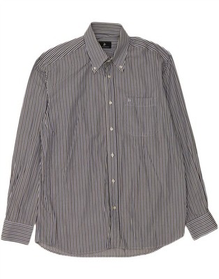 ROCCOBAROCCO Mens Shirt Size 41 16 Large Blue Striped Cotton FW13
