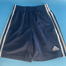 Adidas Boys Classic Three-Stripe Gray Athletic Shorts size S 8