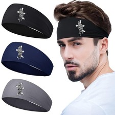 3pcs Sweat Bands Headbands for Men Christian Jesus Cross Headband Sports Swea...