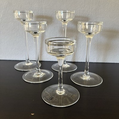 IKEA Blomster Clear Glass Pillar Candle Holder Set of 5 - EUC!