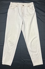 Vintage 90s Levi's 951 Women's 12 M White Denim Orange Tab Tapered