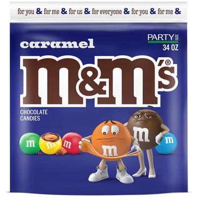 M&M'S Caramel Milk Chocolate Candy Bulk Pack, Party 34 oz (Pack of 1)