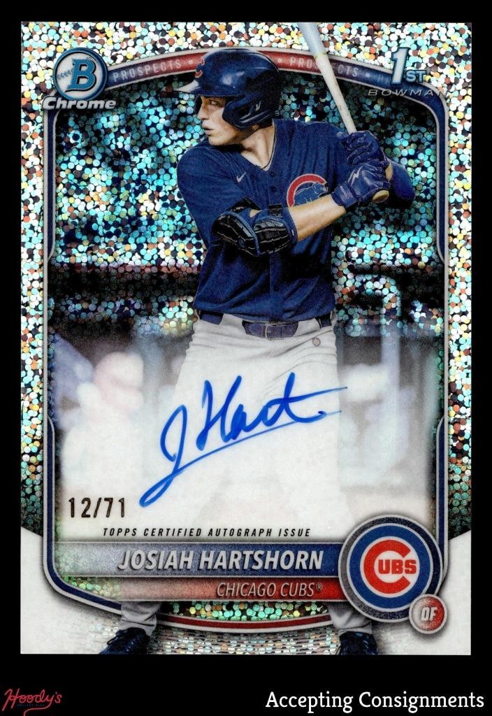 2025 Bowman Chrome Draft Sparkle Refractor Josiah Hartshorn 1st Rookie AUTO /71