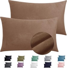 2 Pack Zippered Velvet Standard Pillowcases, Super Soft and Cozy Luxury Fuzzy