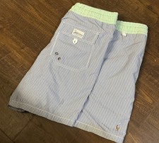 Polo Ralph Lauren Men s XL Blue/White Green Striped Pony Swim Trunks W/Pockets