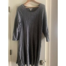 Dana Buchman Markled Knit Round Neck Fit & Flare A-Line Sweater Dress Size XL