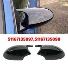 Paar Spiegelkappen Abdeckung Schwarz Glänzend Für BMW 3er E90 E91 2005-2007