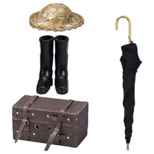  1 Set Mini House Furniture Suitcase Rain Boots Hat Umbrella Mini House Scene