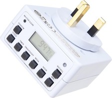 STATUS Timer Switch | 7 Day Digital Timer Light Switch | White UK Plug | S7DDT3
