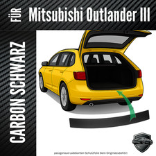 Ladekantenschutz Lackschutzfolie für Mitsubishi Outlander 3D Carbon Schwarz