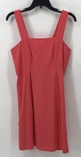 2 Hearts Preowned Womens Linen Blend Coral Sleeveless Sundress Medium EUC