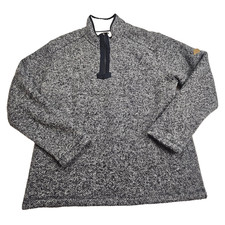 Orvis Sherpa Lined Fleece Pullover Mens XL Gray Heather 1/4 Zip Outdoor Jacket