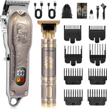 Professional Hair Clipper Set Cordless T Blade Beard Trimmer Rechargeable