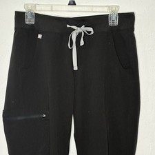 Figs Zamora Joggers Scrub Pants Women s Small Black Pockets Comfort Drawstring