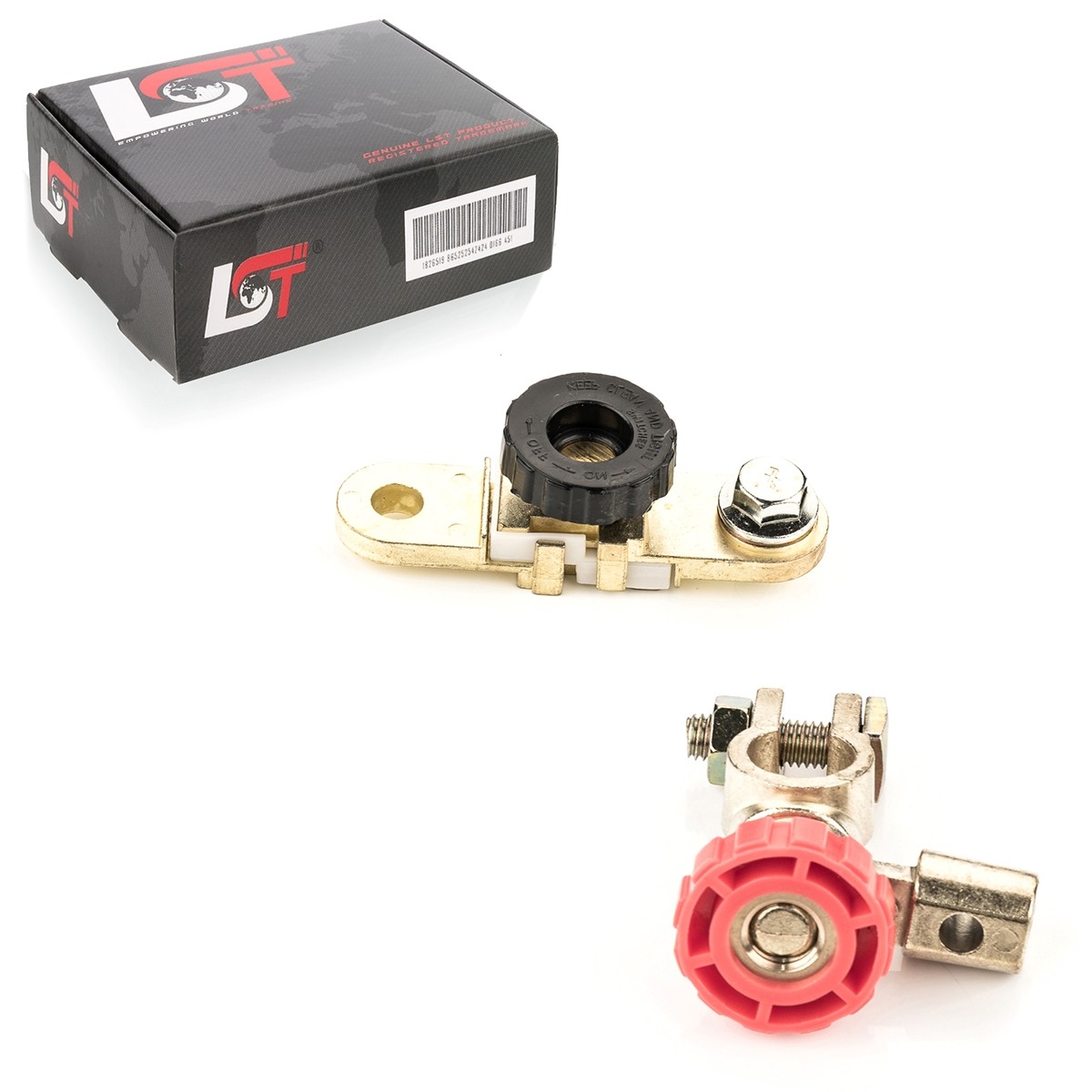 2x Car Battery Disconnect Switch Isolator with Round Knob Red Black for FORD