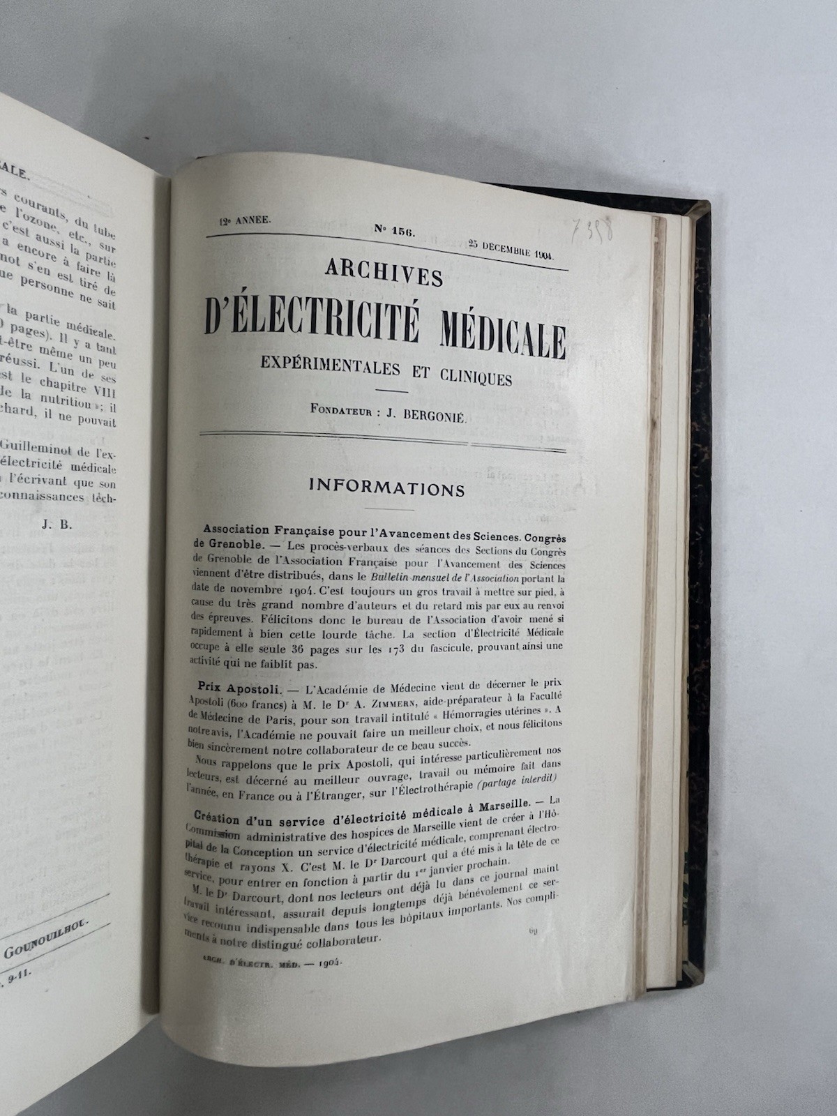 Electrotherapy Medicine Archives d'Électricité Médicale ~ 1904 Bound Volume